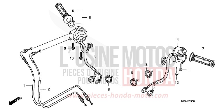 COMMUTATEUR/CABLE de CBF1000 ABS PEARL AMBER YELLOW (Y200) de 2008